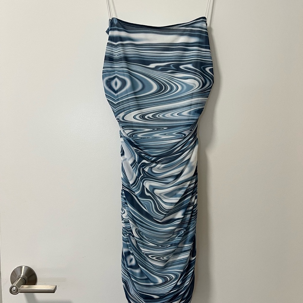 Rumours 90’s Blue Swirl Modern Mini Dress